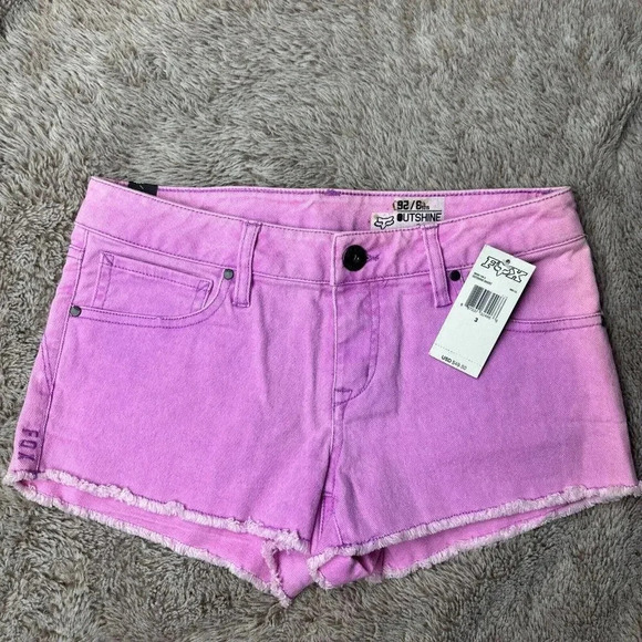 Fox Women's Outshine Cutoff Shorts Stretch Neon Lilac MSRP $49.50 Ne - Picture 9 of 16